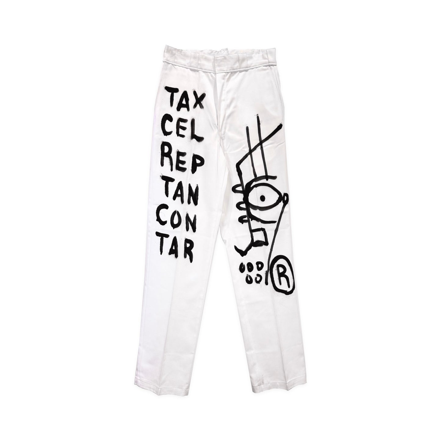 Typography White Pants