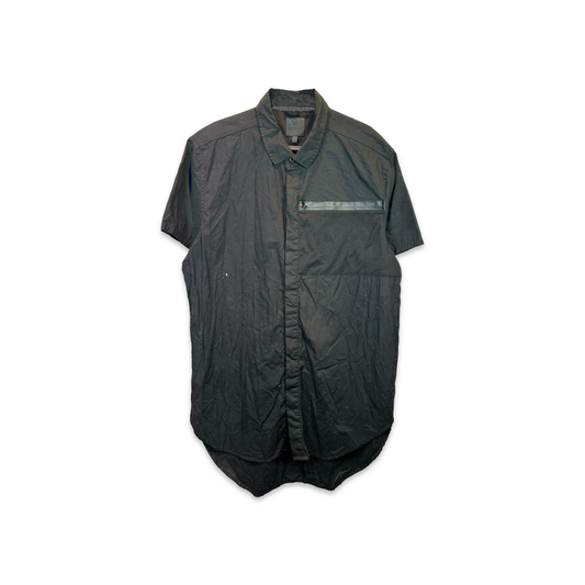 Black Short Sleeve Button Up