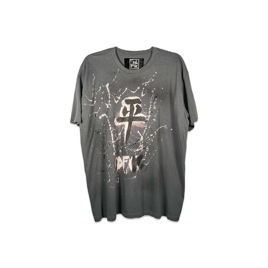 Mandarin Grey Splatter Bleached Tee