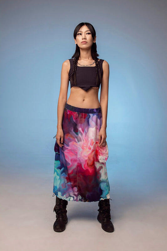 ACID4YUPPIES X JUMA SHAKTI Printed Cargo Skirt