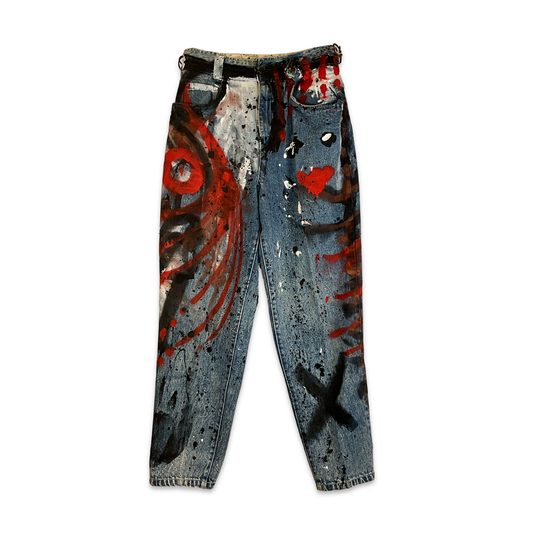 Expressive Canvas Jeans