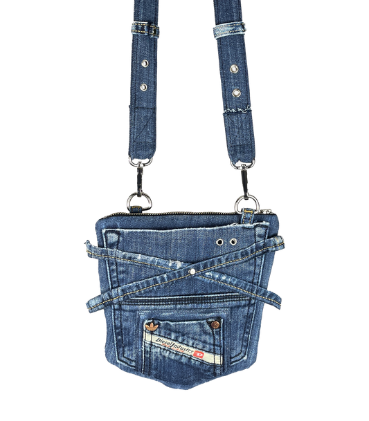 Up-cycled Diesel x Adidas Denim Pocket Bag