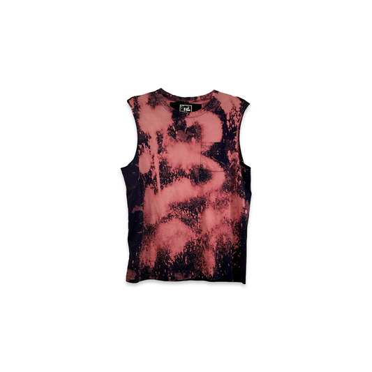 Pink & Blue Bleached Sleeveless Top