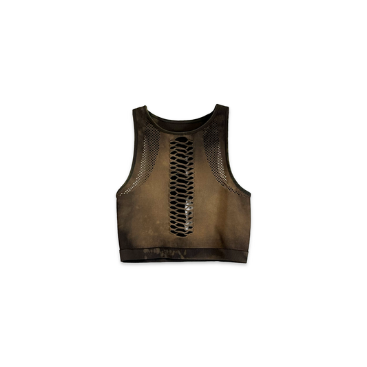 Bleached Patterend Cut-Out Cami