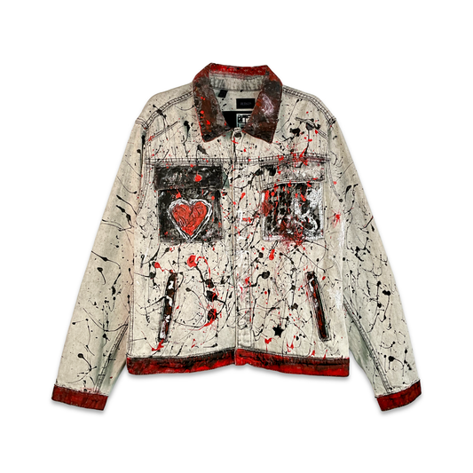 Splattered Heart Jean Jacket